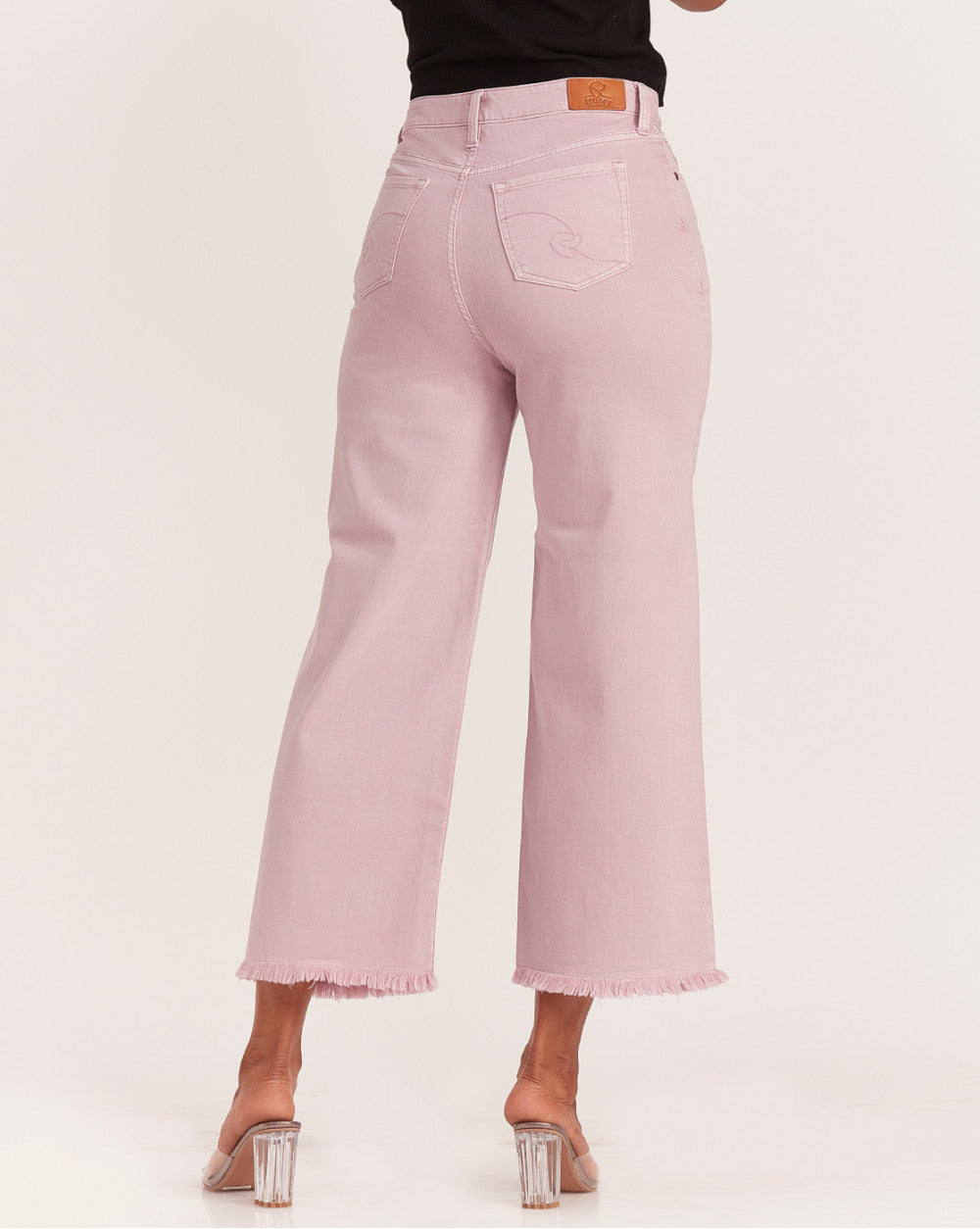 Wide Leg High Waist Colored Jeans - Lush Lilac