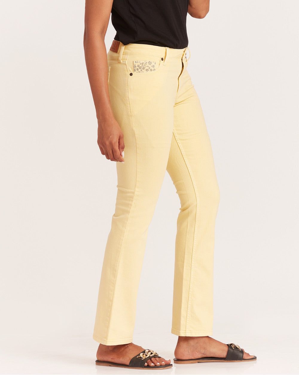 Fit And Flare Flare Mid Waist Colored Jeans - Daffodil Yellow
