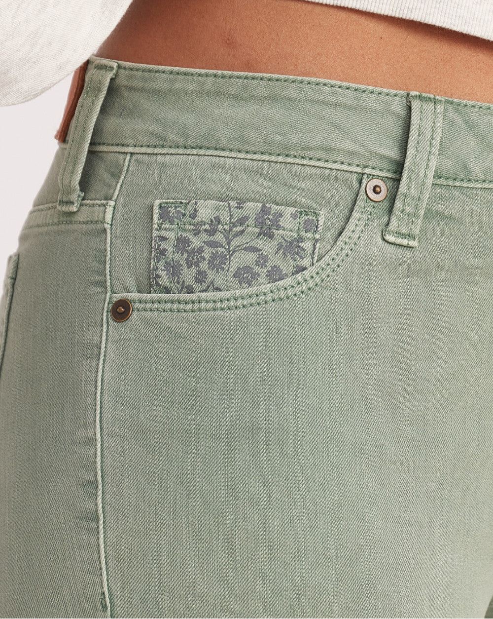 Fit And Flare Flare Mid Waist Colored Jeans - Washed Jade