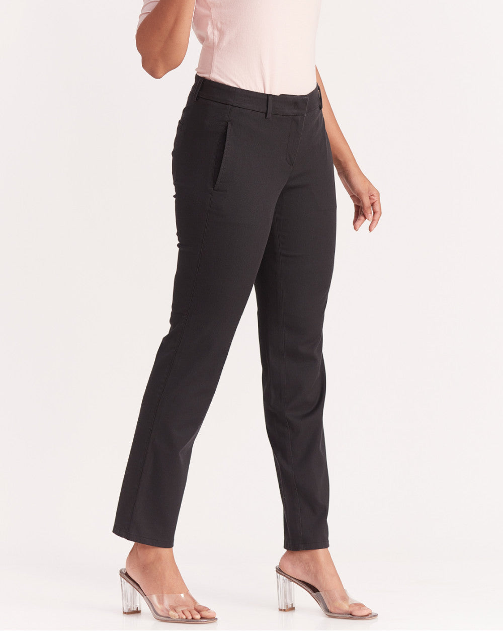 Slim Fit Side Seam Slim Pants - Jet Black