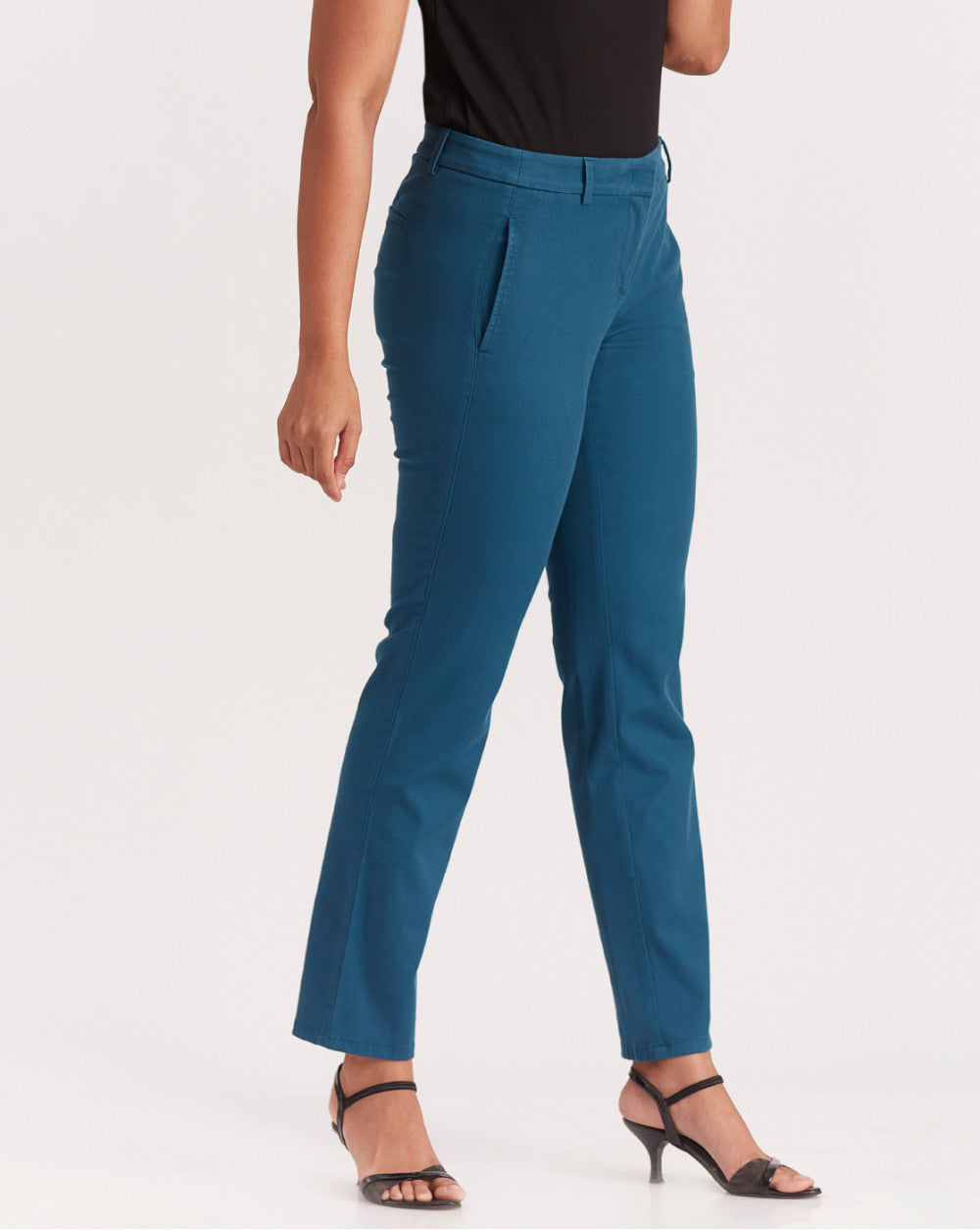 Slim Fit Side Seam Slim Pants - Majolica Blue