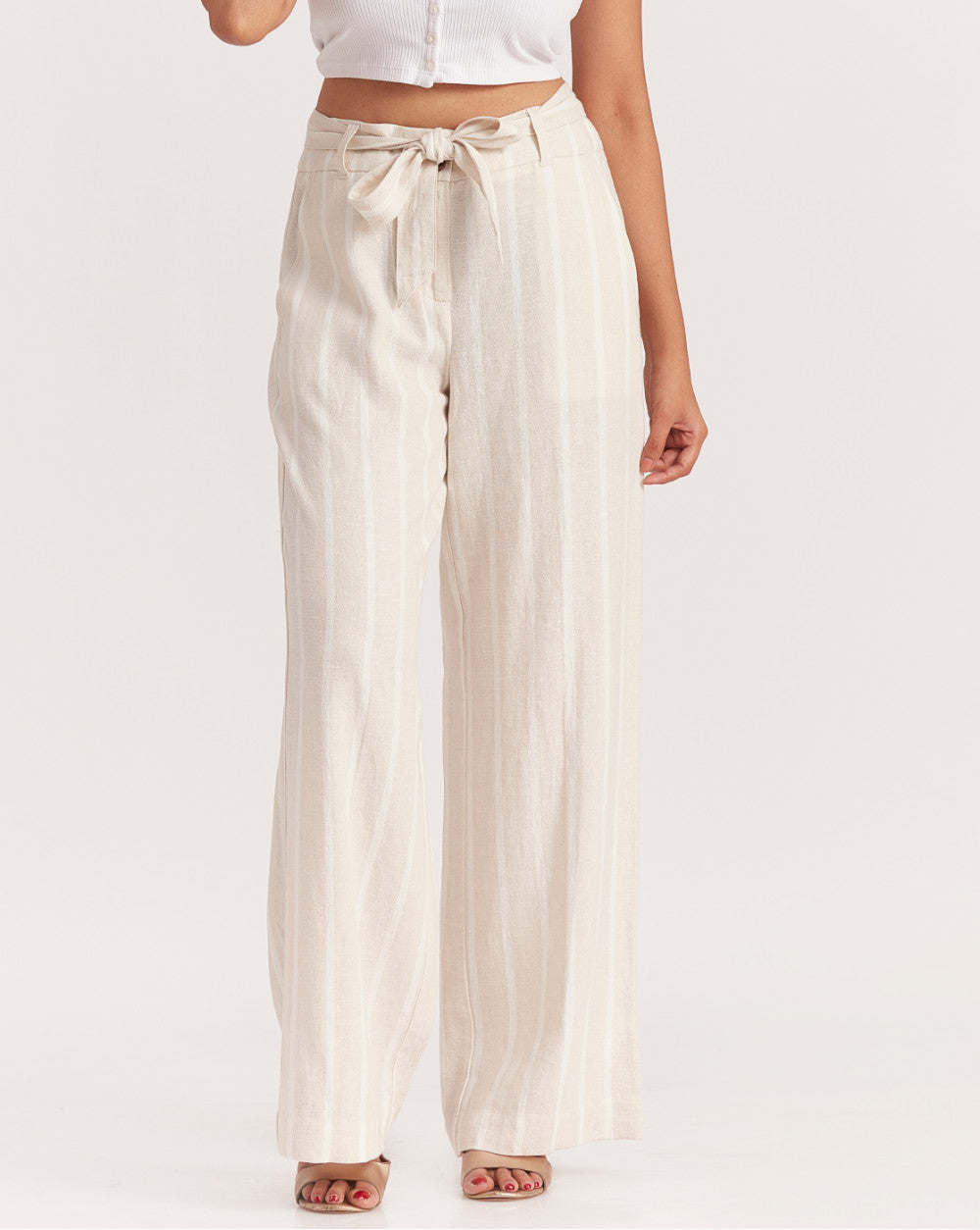 Wide Leg Rich Wide Leg Pants - Natural