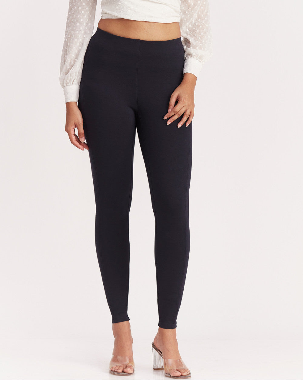 Skinny Fit Ponte Knit Legging - Navy