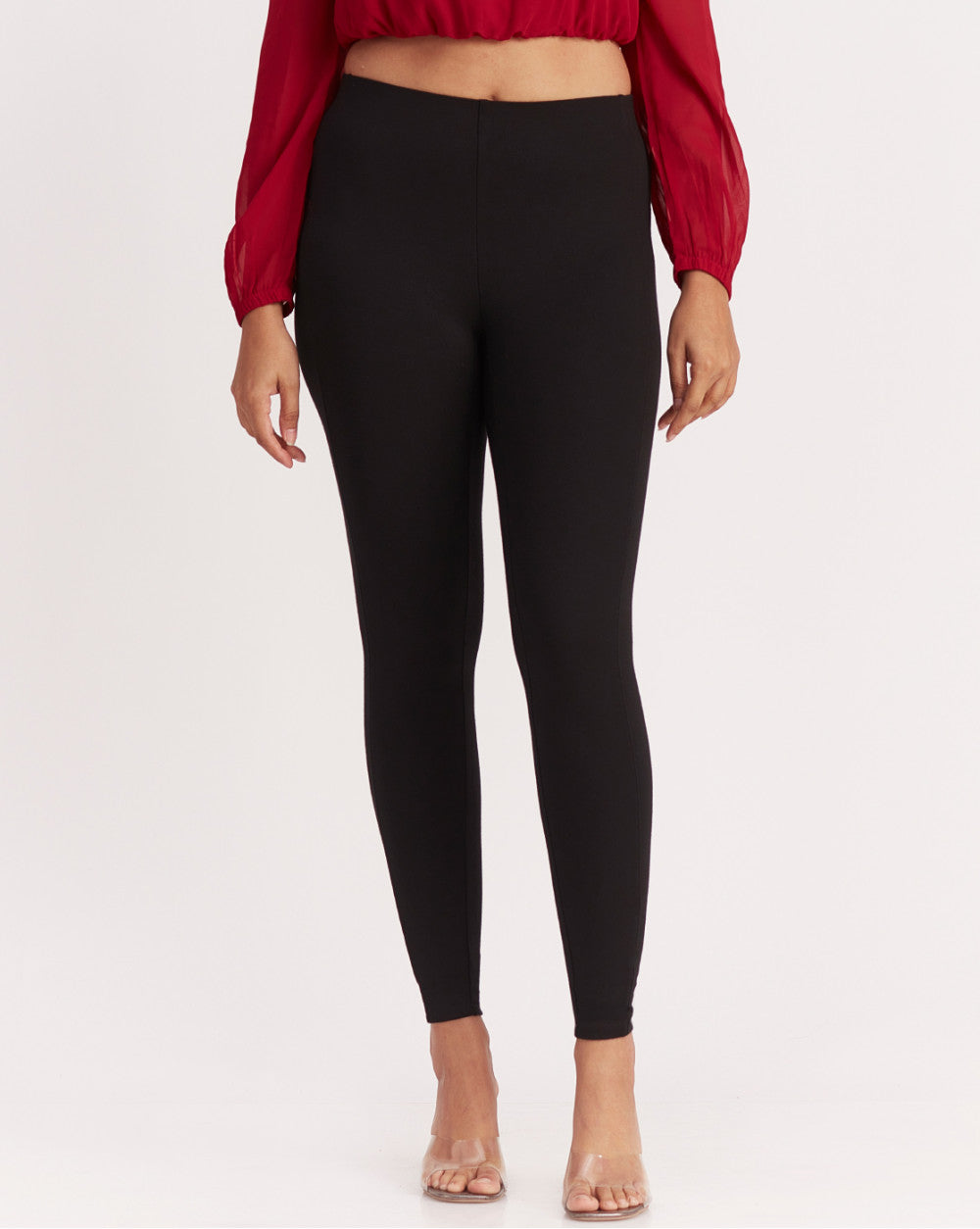 Skinny Fit Ponte Knit Legging - Black