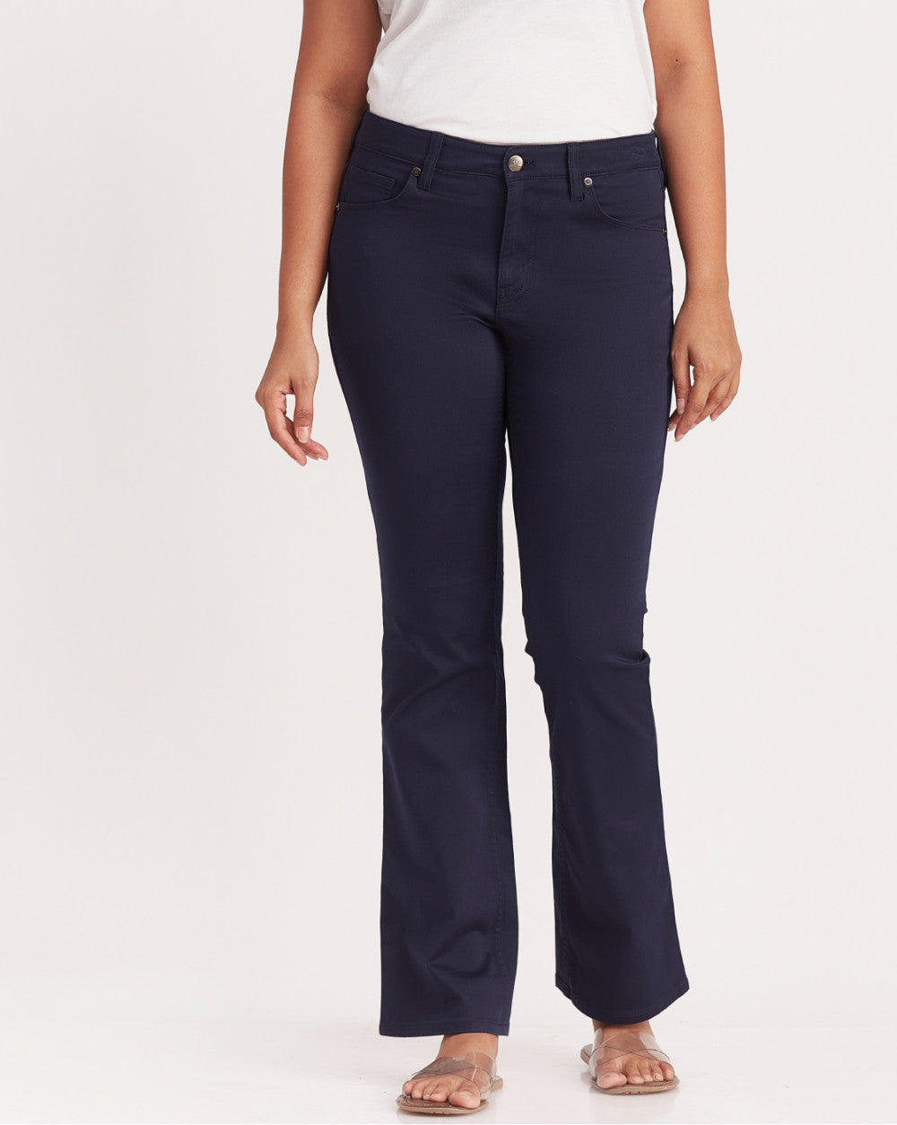 Fit And Flare &amp; Flare Five-Pocket Pants - Navy