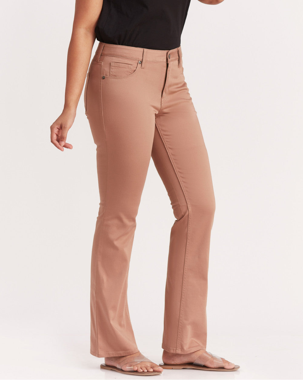 Fit And Flare &amp; Flare Five-Pocket Pants - Tan Brown