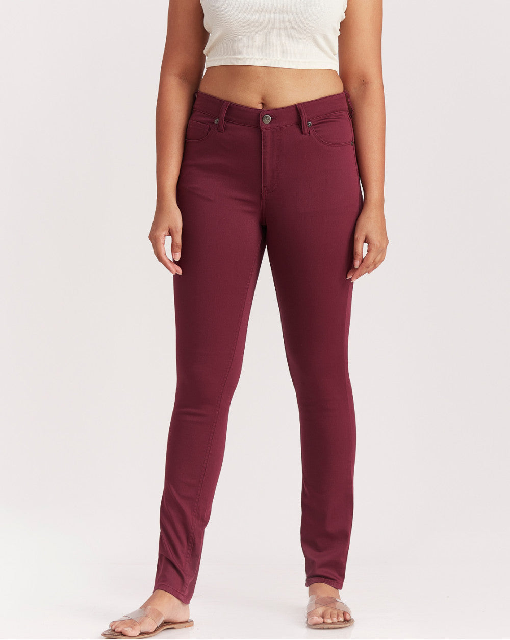 Skinny Fit Skinny Five-Pocket Pants - Grape