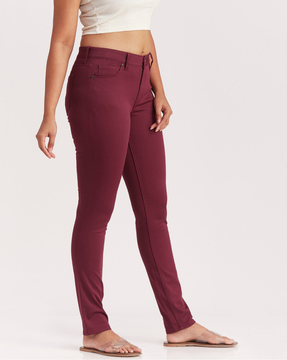 Skinny Fit Skinny Five-Pocket Pants - Grape