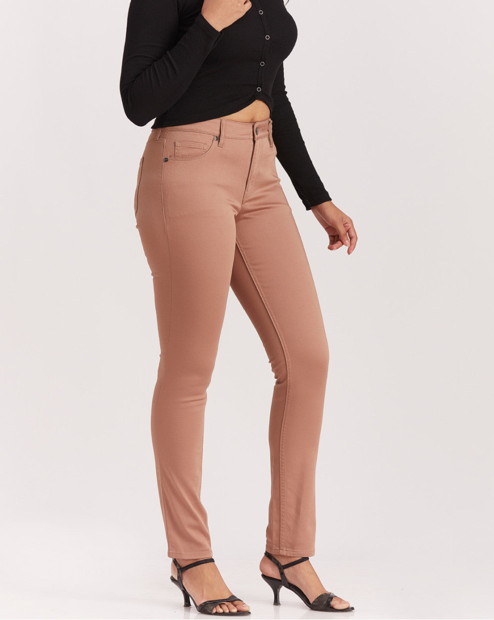 Skinny Fit Skinny Five-Pocket Pants - Tan Brown