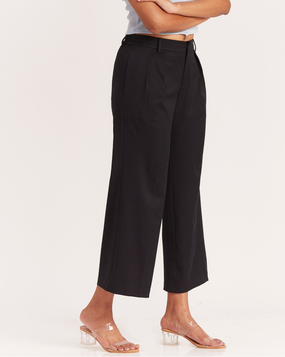 Wide Leg Pleated Formals - Black