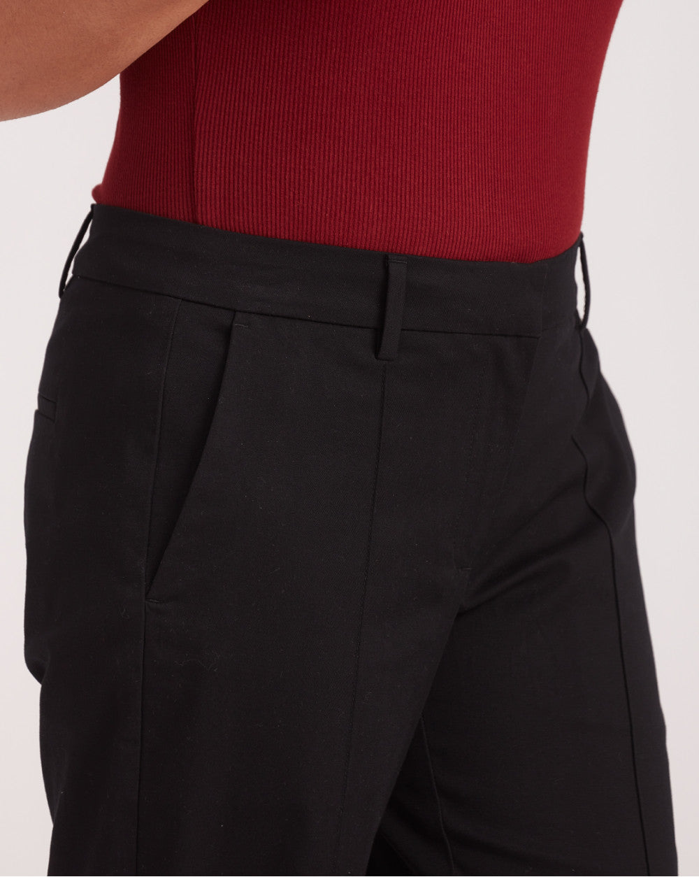 Fit And Flare Flare Mid Waist Smart Pants - Jet Black