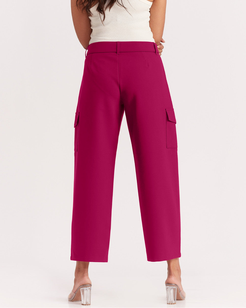 Barrel Fit Refined Cargo - Plum