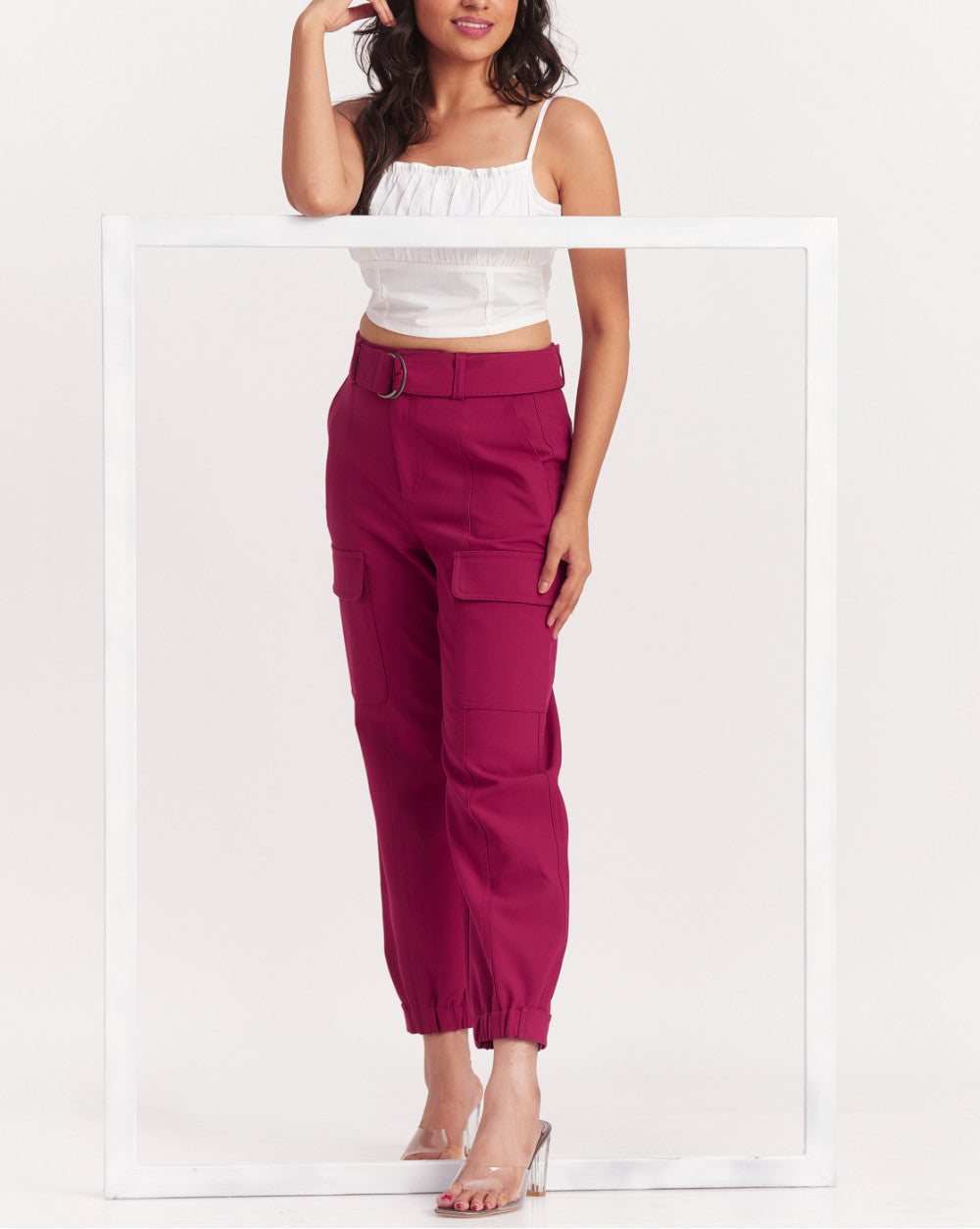 Tapered Fit Refined Cargo - Plum