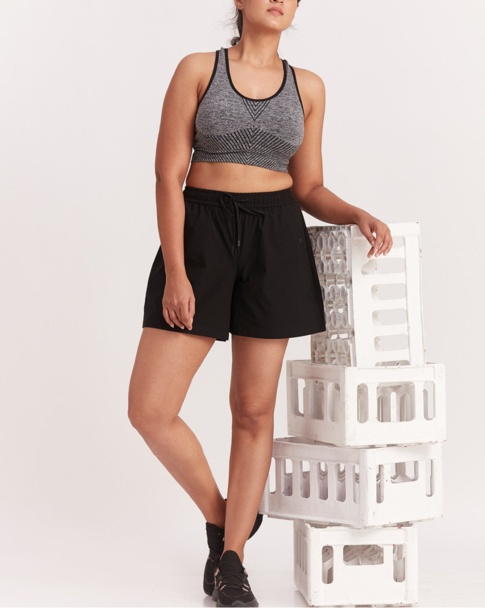 Mid Rise Running Shorts - Jet Black