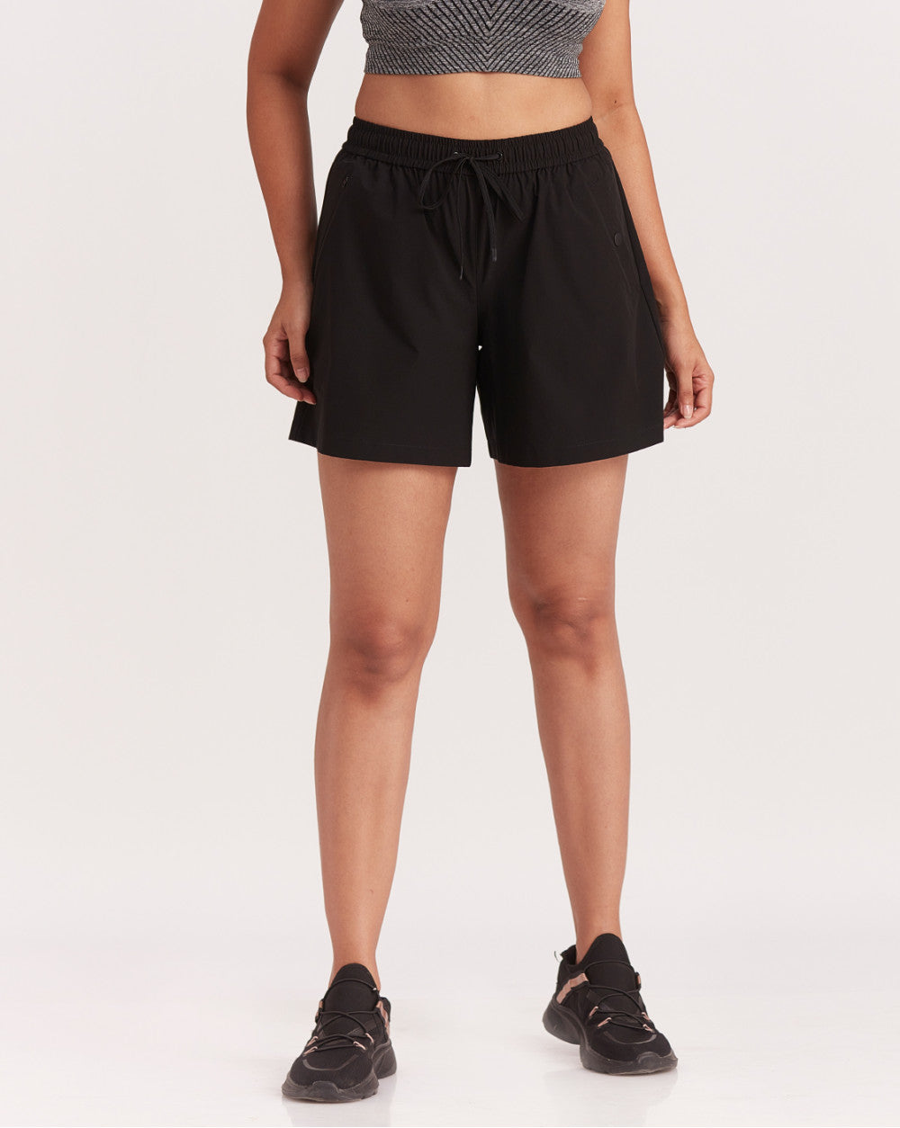 Mid Rise Running Shorts - Jet Black