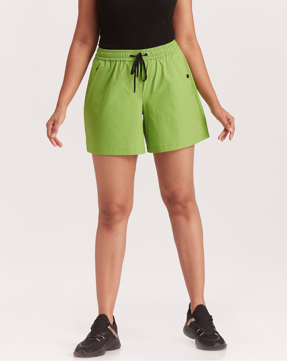 Mid Rise Running Shorts - Cyber Green