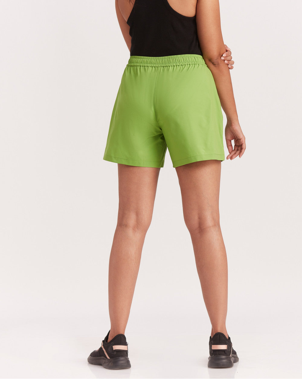 Mid Rise Running Shorts - Cyber Green