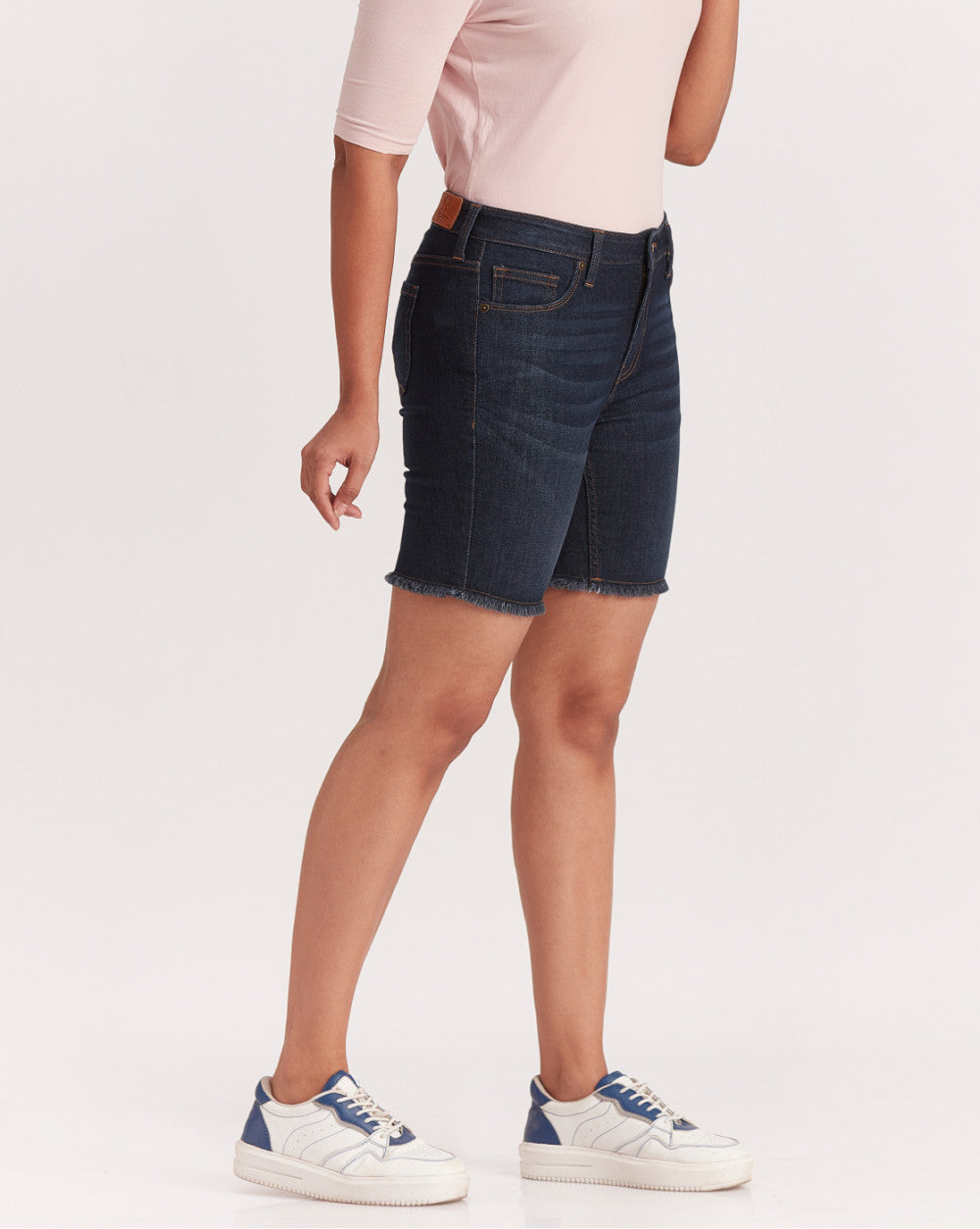 Mid Rise Five-Pocket Denim Shorts - Prime Blue