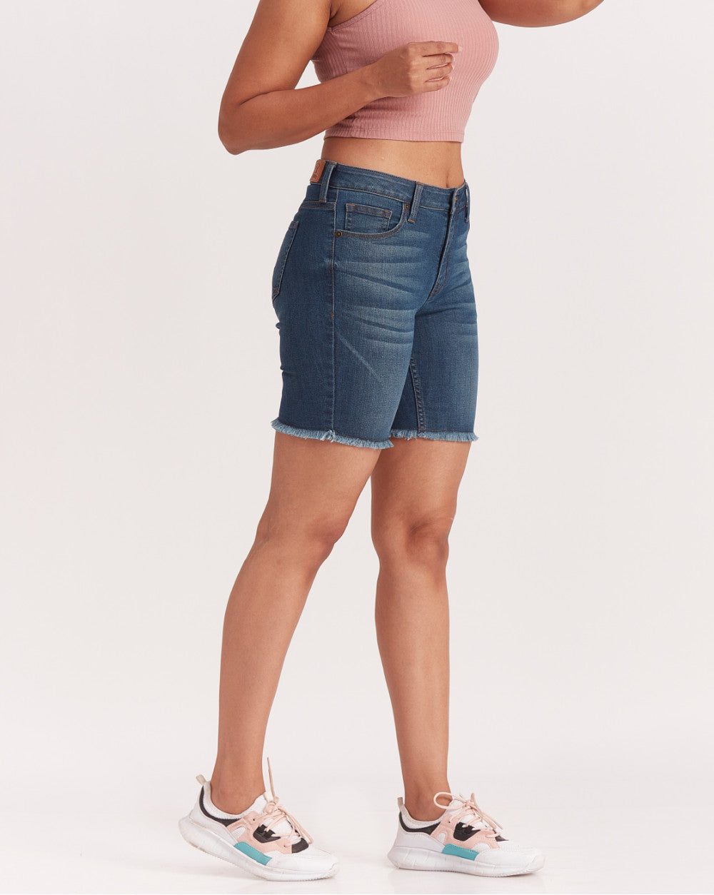 Mid Rise Five-Pocket Denim Shorts - Summer Blue