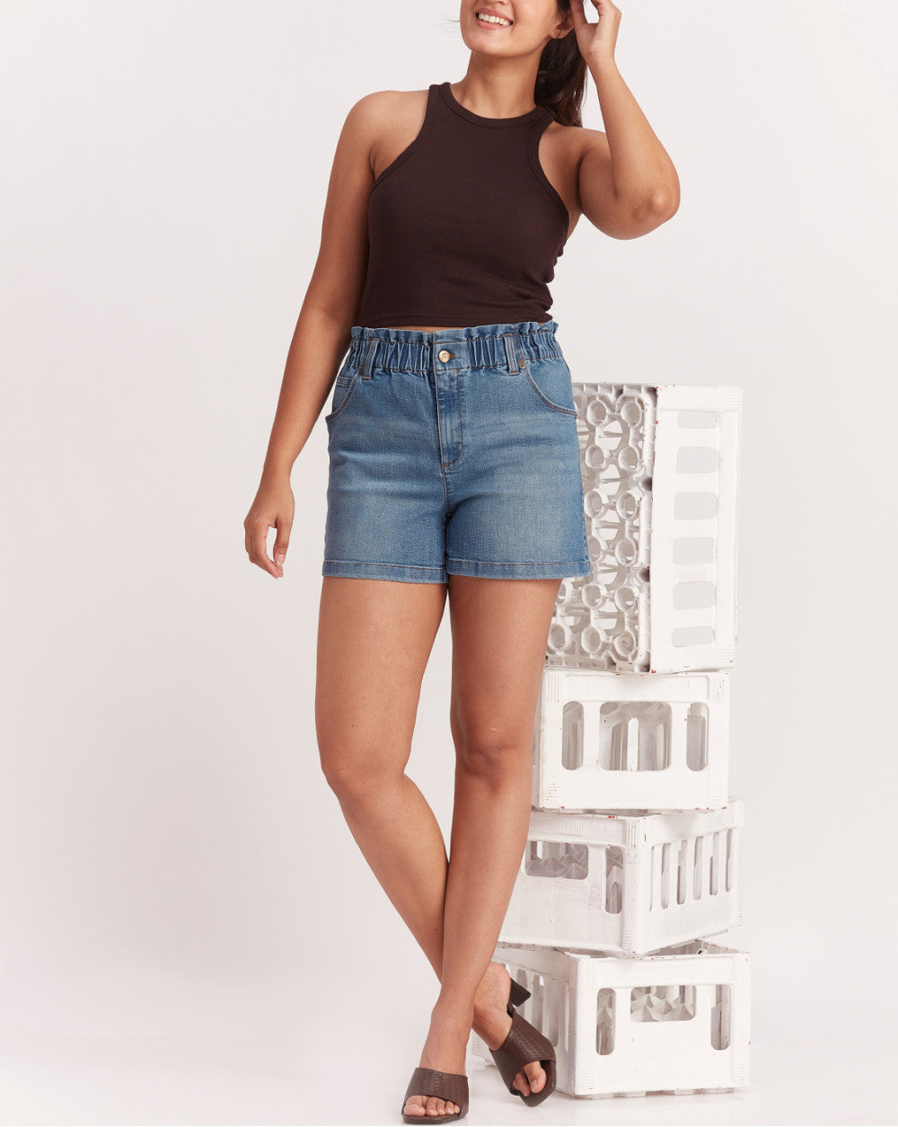 High Waist Indigo Shorts - Summer Blue