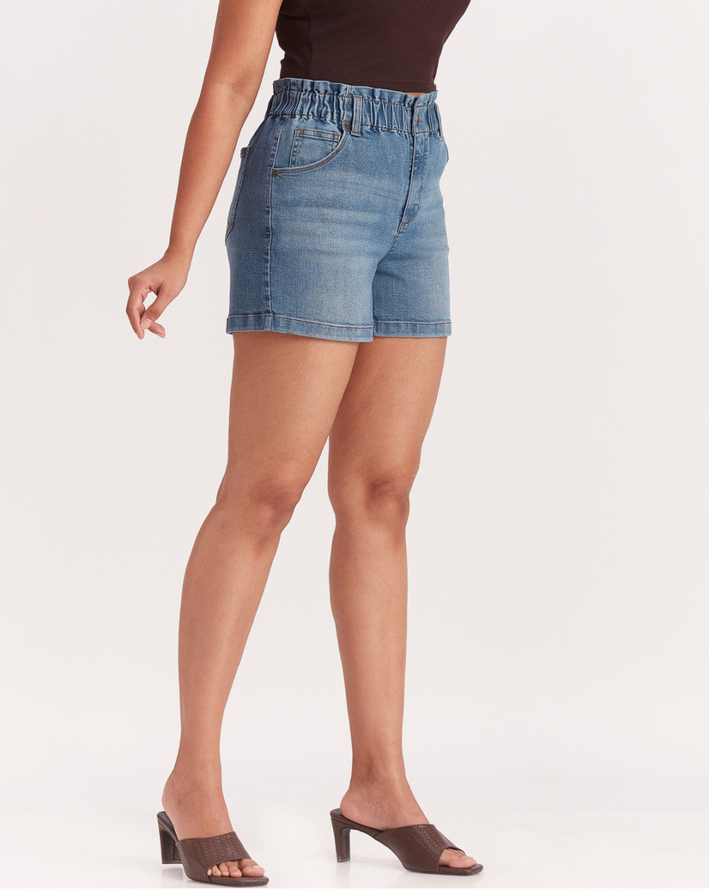 High Waist Indigo Shorts - Summer Blue