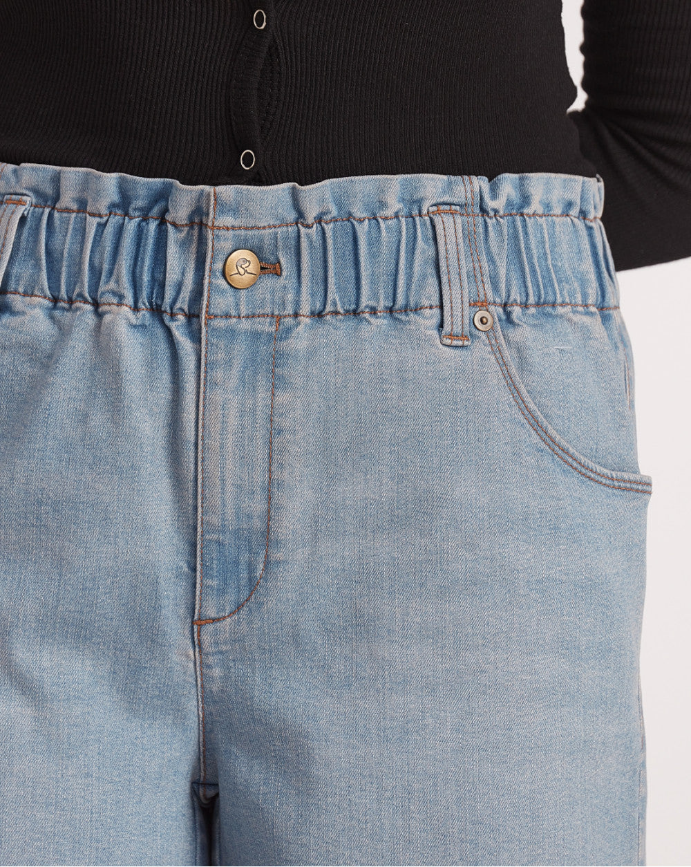 High Waist Indigo Shorts - Vapour Blue