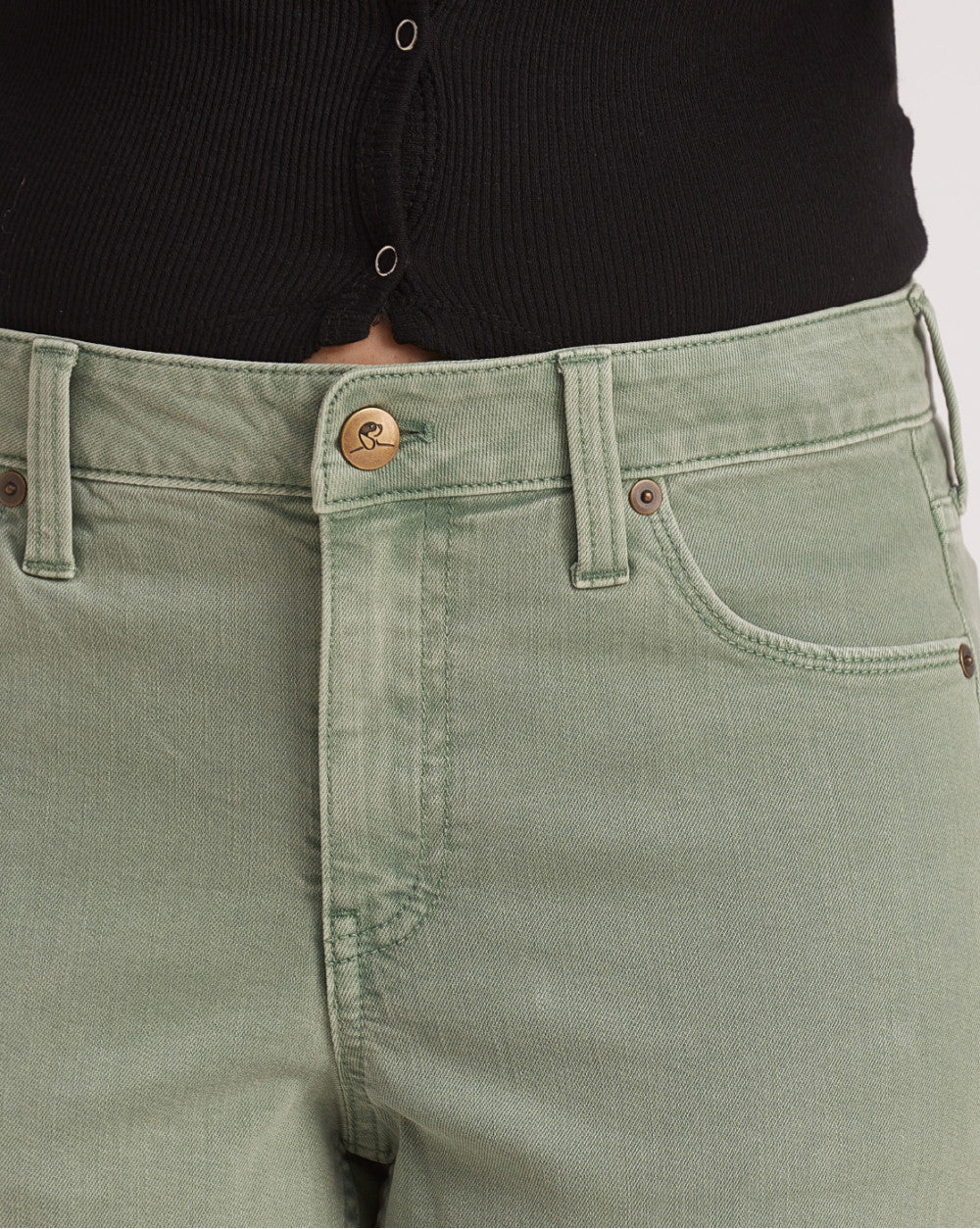 Mid Rise Colored Shorts - Washed Jade