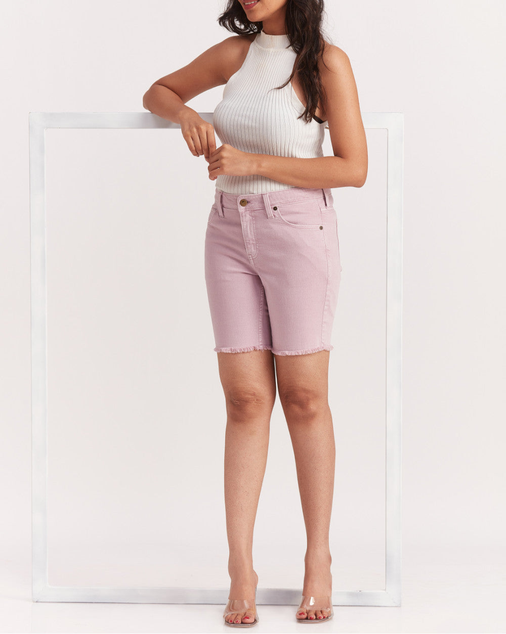 Mid Rise Colored Shorts - Lush Lilac